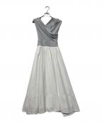 HER LIP TOハーリップトゥ）の古着「Gathered Bicolor Dress」｜スカイブルー×ホワイト