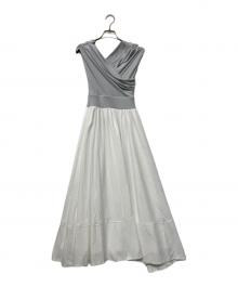 HER LIP TO（ハーリップトゥ）の古着「Gathered Bicolor Dress」｜スカイブルー×ホワイト