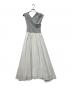 HER LIP TO（ハーリップトゥ）の古着「Gathered Bicolor Dress」｜スカイブルー×ホワイト