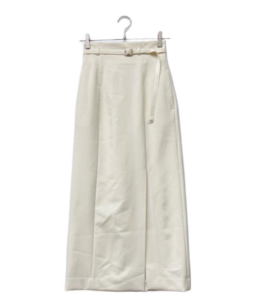 anuans（アニュアンス）anuans (アニュアンス) ハイウエストストレッチスカート ホワイト サイズ:Sの古着・服飾アイテム