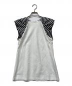 BORDERS at BALCONYボーダーズアットバルコニー）の古着「23SS BORDER SHOULDER TEE」｜ホワイト