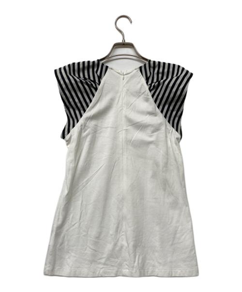 BORDERS at BALCONY（ボーダーズアットバルコニー）BORDERS at BALCONY (ボーダーズアットバルコニー) 23SS BORDER SHOULDER TEE ホワイト サイズ:SIZE 38の古着・服飾アイテム