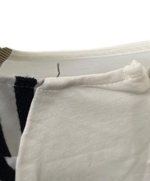BORDERS at BALCONY（ボーダーズアットバルコニー）BORDERS at BALCONY (ボーダーズアットバルコニー) 23SS BORDER SHOULDER TEE ホワイト サイズ:SIZE 38の古着・服飾アイテム