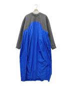 nagonstansナゴンスタンス）の古着「circle-sleeves dress」｜ブルー×グレー