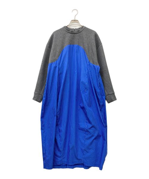 nagonstans（ナゴンスタンス）nagonstans (ナゴンスタンス) circle-sleeves dress ブルー×グレー サイズ:Sの古着・服飾アイテム