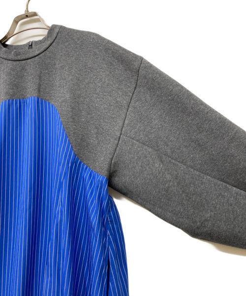 nagonstans（ナゴンスタンス）nagonstans (ナゴンスタンス) circle-sleeves dress ブルー×グレー サイズ:Sの古着・服飾アイテム