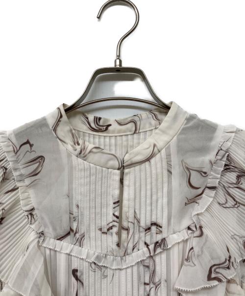 Snidel（スナイデル）Snidel (スナイデル) Sustainaプリントプリーツワンピース ホワイト サイズ:０の古着・服飾アイテム