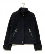 BURBERRY BLUE LABELバーバリーロンドンブルーレーベル）の古着「カシミヤブレンドジップジャケット」｜ブラック