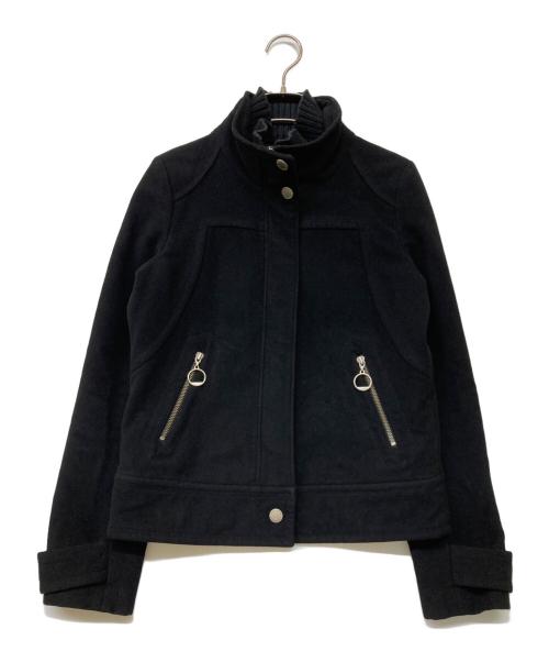 BURBERRY BLUE LABEL（バーバリー ブルー レーベル）BURBERRY BLUE LABEL (バーバリーロンドンブルーレーベル) カシミヤブレンドジップジャケット ブラック サイズ:38の古着・服飾アイテム