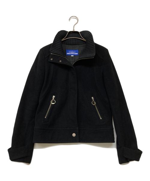 BURBERRY BLUE LABEL（バーバリー ブルー レーベル）BURBERRY BLUE LABEL (バーバリーロンドンブルーレーベル) カシミヤブレンドジップジャケット ブラック サイズ:38の古着・服飾アイテム