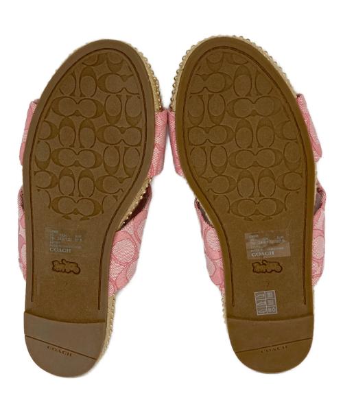 COACH（コーチ）COACH (コーチ) エスパドリーユ フラット ジュート サンダル ピンク サイズ:SIZE7の古着・服飾アイテム
