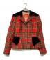 Vivienne Westwood (ヴィヴィアンウエストウッド) オーブボタン襟切替ウールチェックセットアップ レッド サイズ:42：70000円