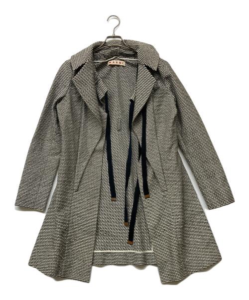 MARNI（マルニ）MARNI (マルニ) 14SS サイドスリットベルテッドコート ホワイト×ブラック サイズ:38の古着・服飾アイテム