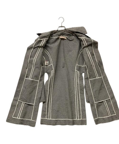 MARNI（マルニ）MARNI (マルニ) 14SS サイドスリットベルテッドコート ホワイト×ブラック サイズ:38の古着・服飾アイテム