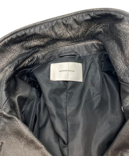 MAISON SPECIAL（メゾンスペシャル）MAISON SPECIAL (メゾンスペシャル) Hand Rub-Off Buffalo Leather Dress-Over Double Short Coat ブラック サイズ:1の古着・服飾アイテム