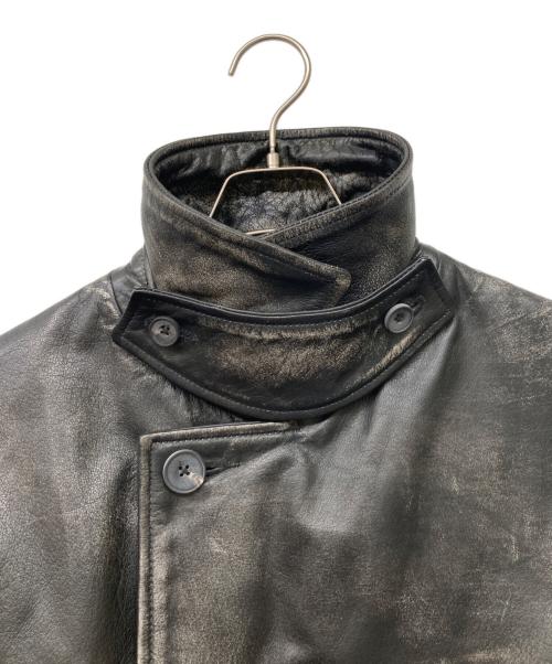 MAISON SPECIAL（メゾンスペシャル）MAISON SPECIAL (メゾンスペシャル) Hand Rub-Off Buffalo Leather Dress-Over Double Short Coat ブラック サイズ:1の古着・服飾アイテム