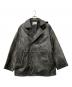 MAISON SPECIAL（メゾンスペシャル）の古着「Hand Rub-Off Buffalo Leather Dress-Over Double Short Coat」｜ブラック