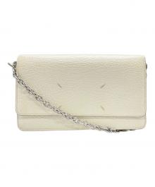 Maison Margiela（メゾンマルジェラ）の古着「グレインレザー チェーン ロングウォレット」｜ホワイト