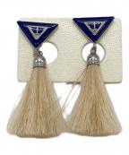 TOGA ARCHIVESトーガアーカイブス）の古着「Triangle fringe earrings」｜ネイビー