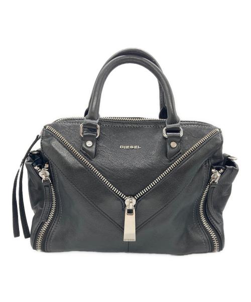 DIESEL（ディーゼル）DIESEL (ディーゼル) LE-ZIPPER 2WAY LEATHER SHOULDER BAG ブラックの古着・服飾アイテム