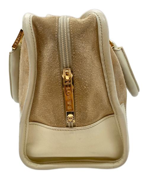 LOEWE（ロエベ）LOEWE (ロエベ) アマソナ28 スウェードハンドバッグ ベージュの古着・服飾アイテム
