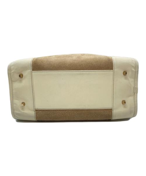 LOEWE（ロエベ）LOEWE (ロエベ) アマソナ28 スウェードハンドバッグ ベージュの古着・服飾アイテム