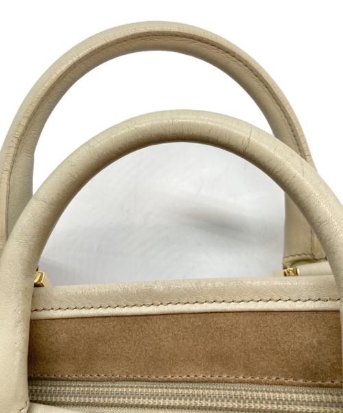 LOEWE（ロエベ）LOEWE (ロエベ) アマソナ28 スウェードハンドバッグ ベージュの古着・服飾アイテム