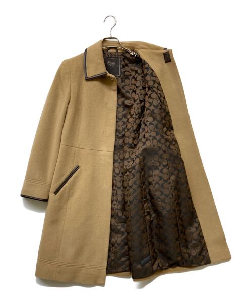 COACH（コーチ）COACH (コーチ) モヘアブレンドターンロックロングコート ベージュ サイズ:Mの古着・服飾アイテム