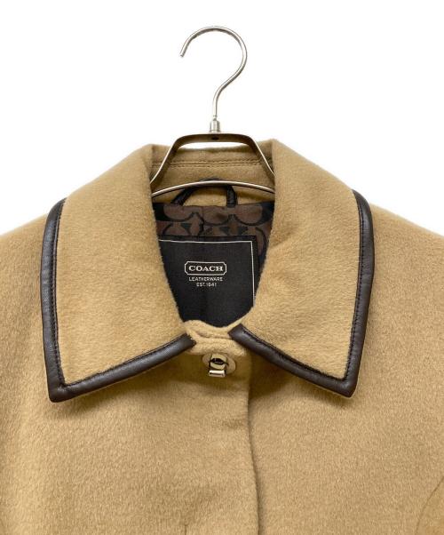 COACH（コーチ）COACH (コーチ) モヘアブレンドターンロックロングコート ベージュ サイズ:Mの古着・服飾アイテム