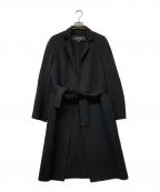 DRAWERドゥロワー）の古着「ウールカシミヤラップコートコート」｜ブラック