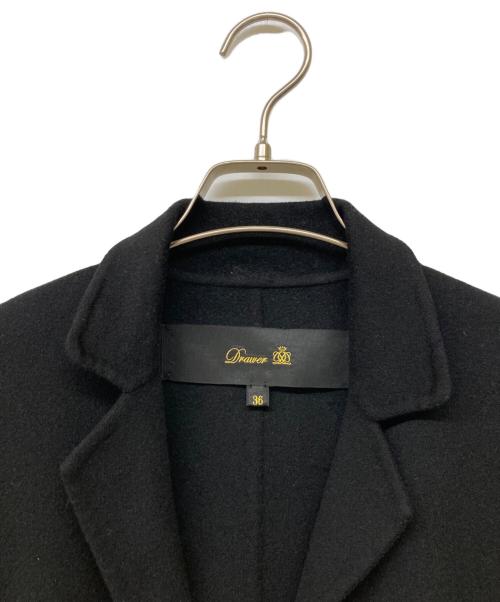 DRAWER（ドゥロワー）DRAWER (ドゥロワー) ウールカシミヤラップコートコート ブラック サイズ:36の古着・服飾アイテム