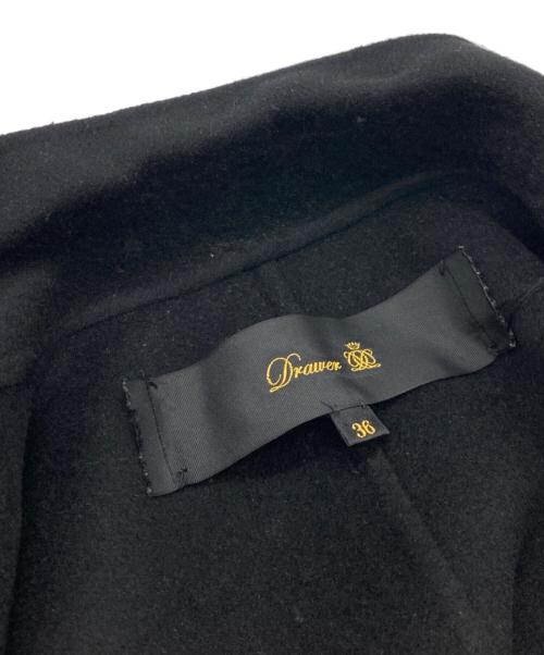 DRAWER（ドゥロワー）DRAWER (ドゥロワー) ウールカシミヤラップコートコート ブラック サイズ:36の古着・服飾アイテム