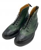 SHIPS×Tricker'sシップス×トリッカーズ）の古着「コンビカントリーブーツ」｜ブラック×グリーン