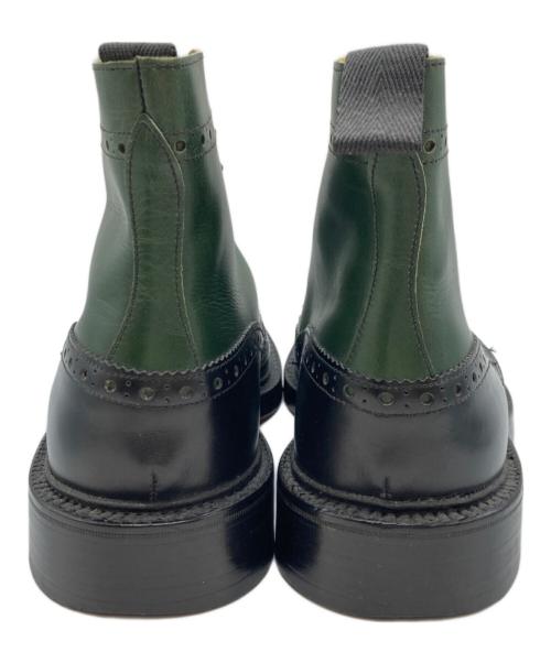 SHIPS（シップス）SHIPS (シップス) Tricker's (トリッカーズ) コンビカントリーブーツ ブラック×グリーン サイズ:8.5の古着・服飾アイテム