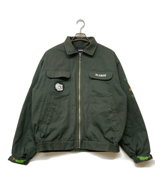 X-LARGE（エクストララージ）X-LARGE (エクストララージ) TIGER EMBROIDERY VIETNAM JACKET オリーブ サイズ:Lの古着・服飾アイテム