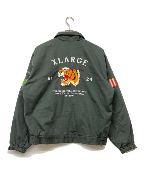 X-LARGE（エクストララージ）X-LARGE (エクストララージ) TIGER EMBROIDERY VIETNAM JACKET オリーブ サイズ:Lの古着・服飾アイテム
