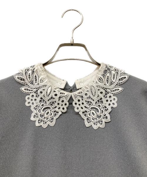 green label relaxing（グリーンレーベルリラクシング）green label relaxing (グリーンレーベルリラクシング) 襟レース2WAYニットワンピース グレー サイズ:-の古着・服飾アイテム