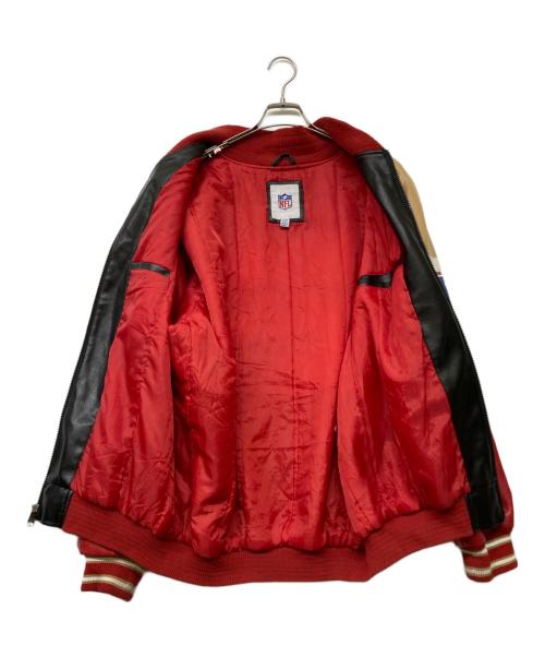 NFL（エヌエフエル）NFL (エヌエフエル) 49ERS 切替スタジャン ブラック×レッド サイズ:XLの古着・服飾アイテム