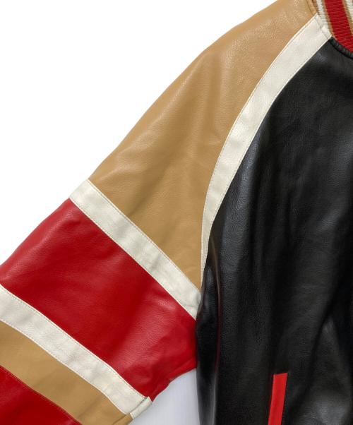 NFL（エヌエフエル）NFL (エヌエフエル) 49ERS 切替スタジャン ブラック×レッド サイズ:XLの古着・服飾アイテム