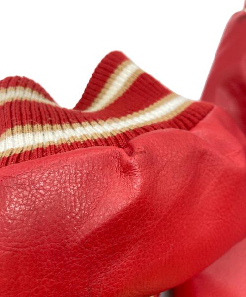 NFL（エヌエフエル）NFL (エヌエフエル) 49ERS 切替スタジャン ブラック×レッド サイズ:XLの古着・服飾アイテム