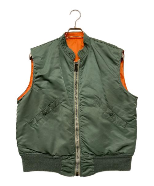 ALPHA INDUSTRIES（アルファインダストリーズ）ALPHA INDUSTRIES (アルファインダストリーズ) USA製 VEST,FLYER'S MAN オリーブ サイズ:Mの古着・服飾アイテム