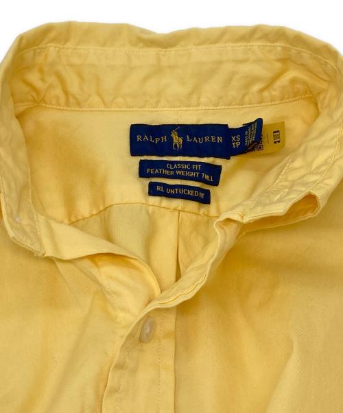RALPH LAUREN（ラルフローレン）RALPH LAUREN (ラルフローレン) QRタグ RL Prepster Classic Fit Twill Shirt(キューアールタグ アールエル プレップスター クラシック フィット ツイル シャツ) イエロー サイズ:XSの古着・服飾アイテム