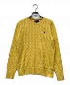 POLO RALPH LAURENポロ・ラルフローレン）の古着「QRタグ 22AW LS CABLE CN-TOPS-SWEATER」｜イエロー