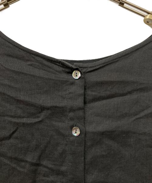BEARDSLEY（ビアズリー）BEARDSLEY (ビアズリー) リネン前後ブラウス ブラック サイズ:	SIZE Freeの古着・服飾アイテム