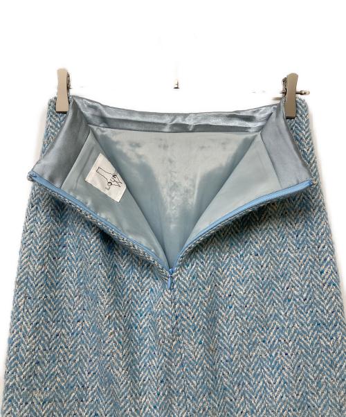 LOUNIE（ルーニー）LOUNIE (ルーニー) ツイードスカート スカイブルー サイズ:38の古着・服飾アイテム