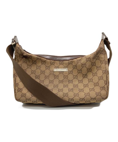GUCCI（グッチ）GUCCI (グッチ) GGキャンバスショルダーバッグ ベージュの古着・服飾アイテム