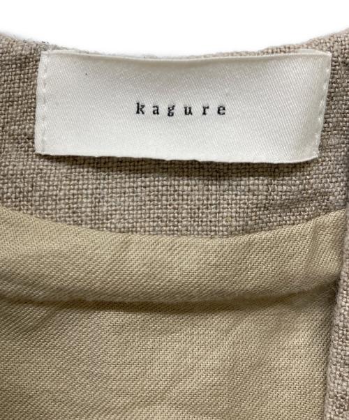 KAGURE（カグレ）KAGURE (カグレ) リネンボックスワンピース ベージュ サイズ:FREEの古着・服飾アイテム