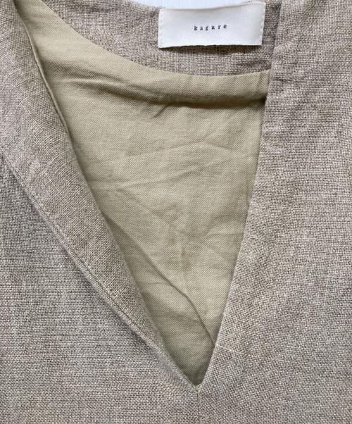 KAGURE（カグレ）KAGURE (カグレ) リネンボックスワンピース ベージュ サイズ:FREEの古着・服飾アイテム