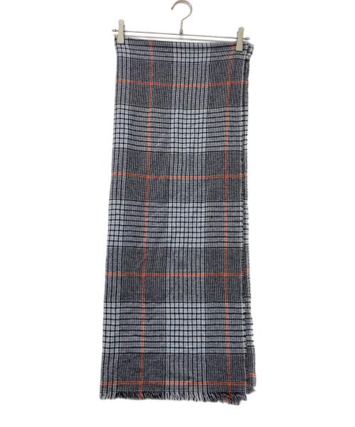 JOHNSTONS OF ELGIN（ジョンストンズオブエルガン）JOHNSTONS OF ELGIN (ジョンストンズオブエルガン) カシミヤチェックマフラー グレーの古着・服飾アイテム