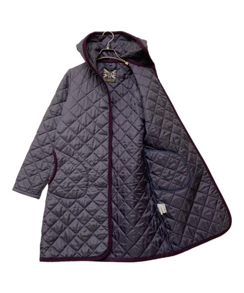 LAVENHAM（ラベンハム）LAVENHAM (ラベンハム) フーデッドキルティングコート パープル サイズ:38の古着・服飾アイテム